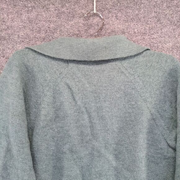 Fully Fashioned Women's Sweater Green 40 Collared Botany Wool Made in Scotland - Picture 6 of 14